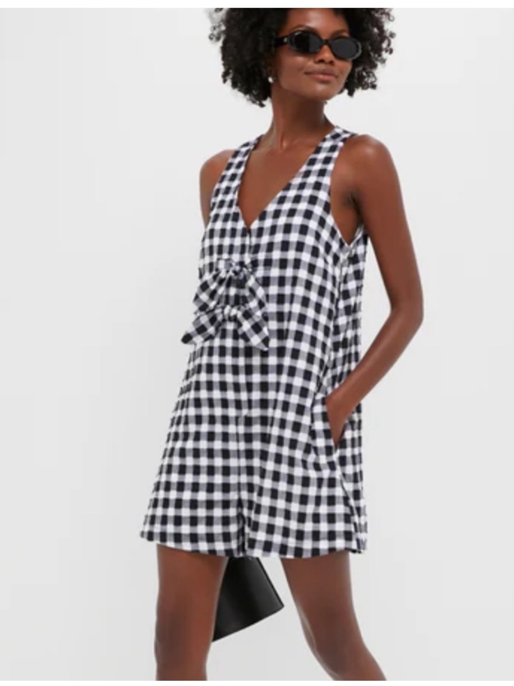 Tuckernuck Black & White Gingham Romper